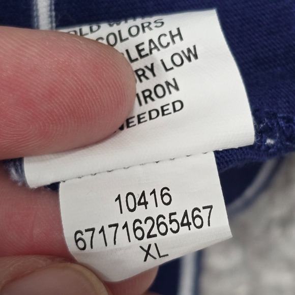 AYR Shirt Mens Shirt XL Blue Striped Short Sleeve Pullover Pima Cotton Stretch - Picture 7 of 10